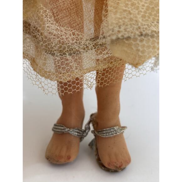 1950s Vintage Sayco's Miss America High Heeled Doll Shoes Earrings Sash Crown - Picture 10 of 16